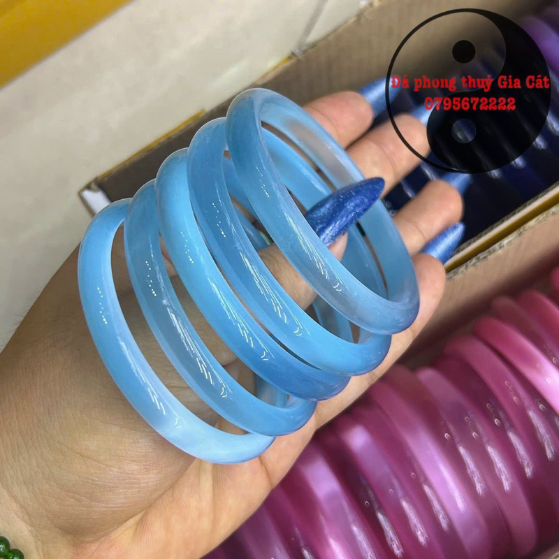 Vòng bản đá mắt mèo đẹp siêu rẻ mịn kèm hộp