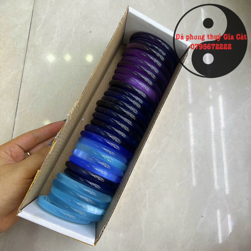 Vòng bản đá mắt mèo đẹp siêu rẻ mịn kèm hộp