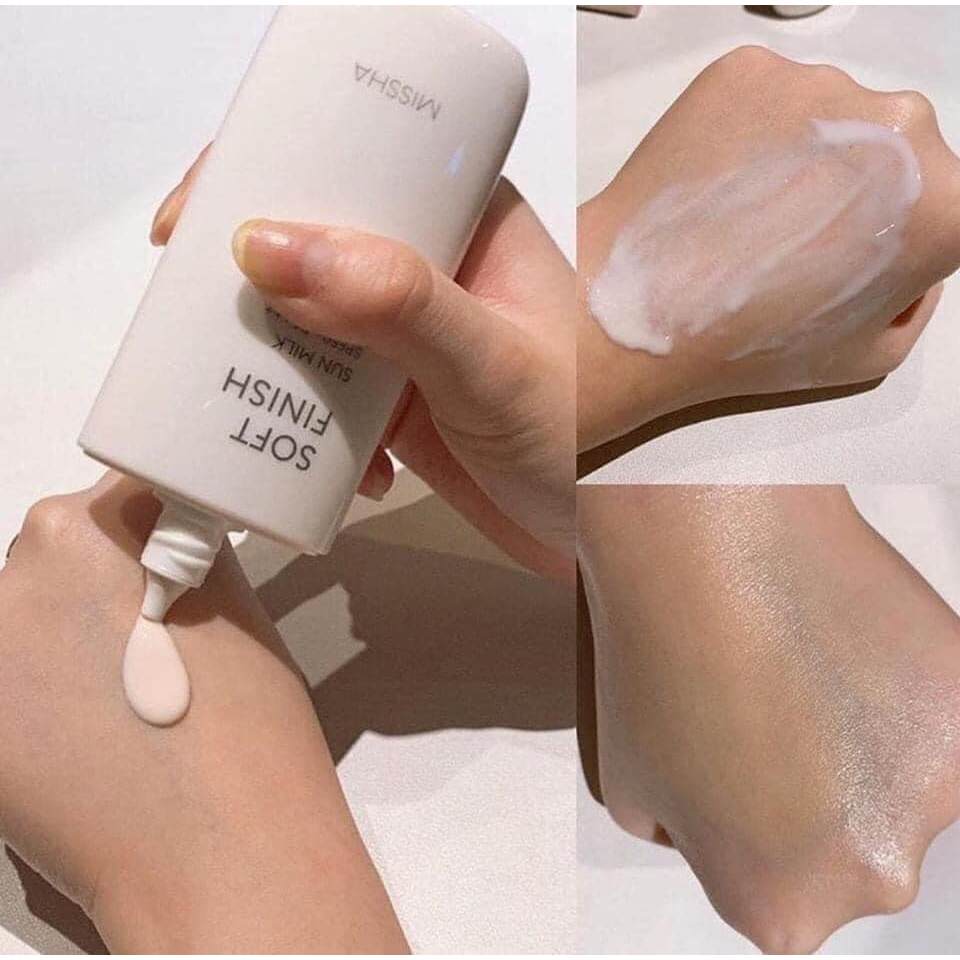 Kem chống nắng bảo vệ làn da Missha Sun Milk SPF50+/PA++++ 70ml Hồng Xanh Dương - Mibebe