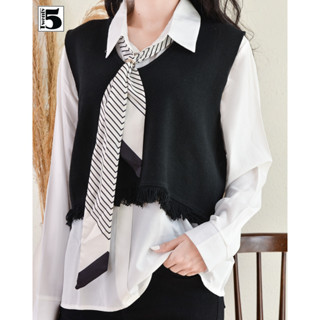  Áo sơ mi tay dài cổ đức kèm cà vạt 4115M Twenty.5 -  màu trắng Freesize 