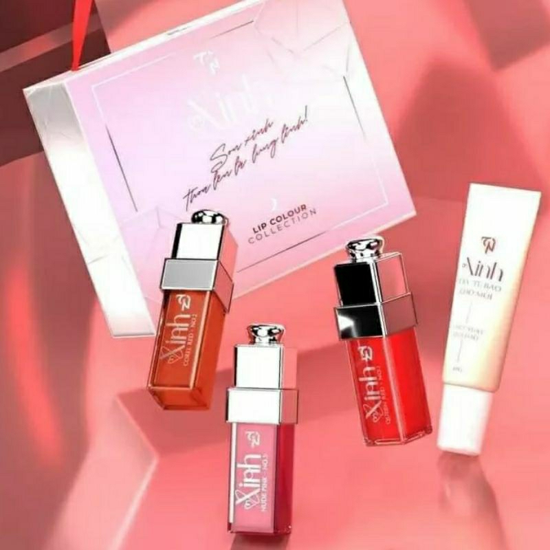 Set son xinh 3 màu siêu hot Đông Anh(Tặng hộp tẩy bào môi)