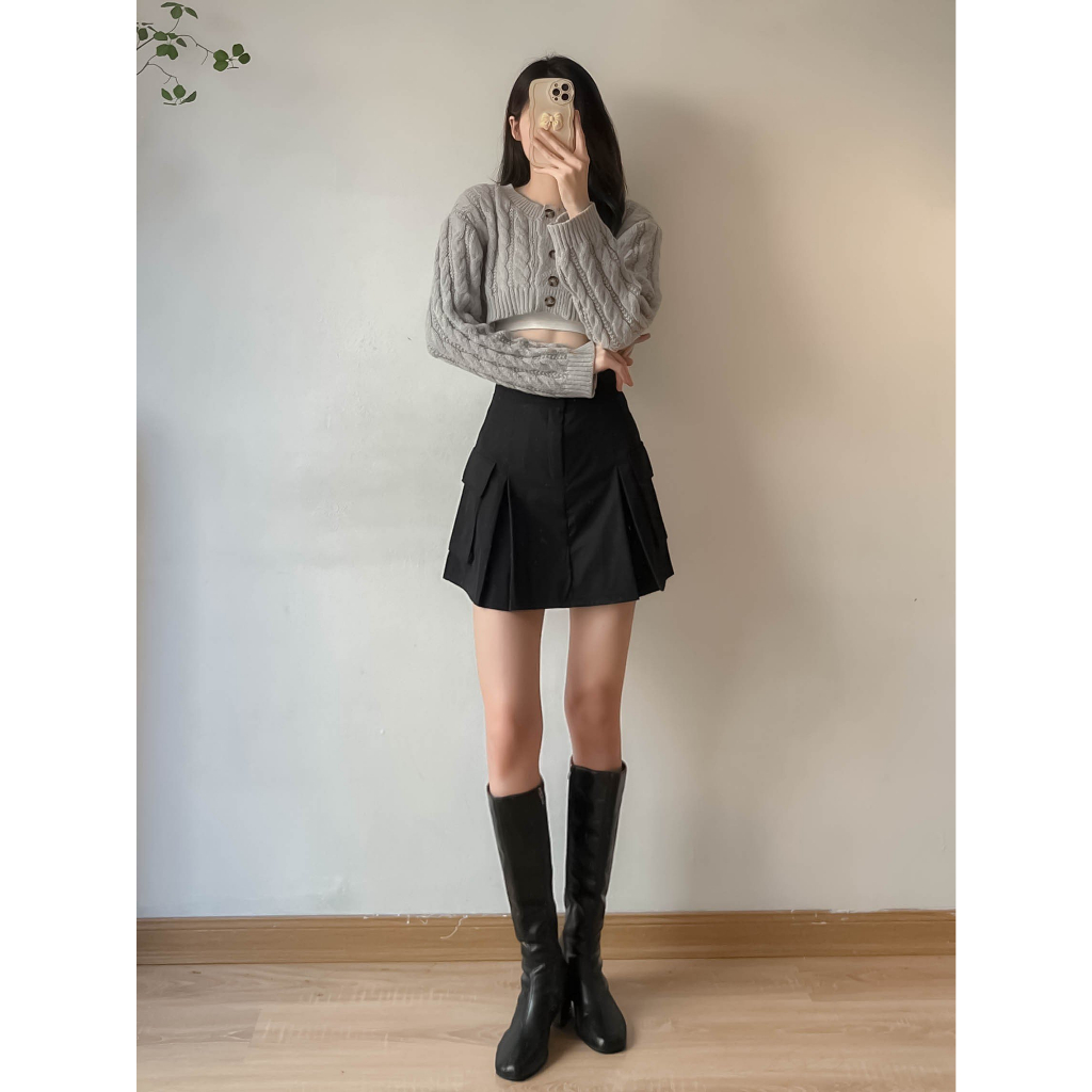 Áo len cổ tròn nữ croptop - Retrostyle - Aokhoaclencroptop_P1K8