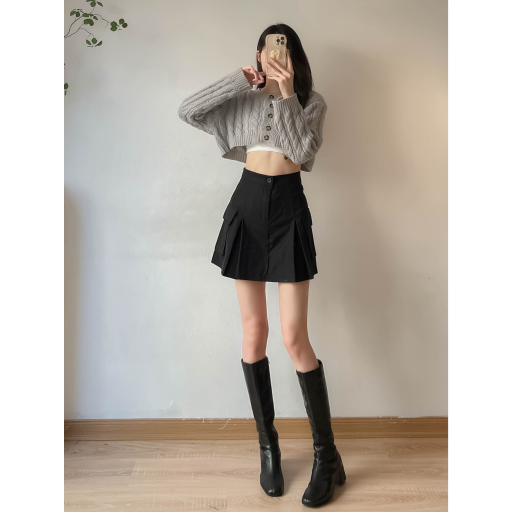 Áo len cổ tròn nữ croptop - Retrostyle - Aokhoaclencroptop_P1K8
