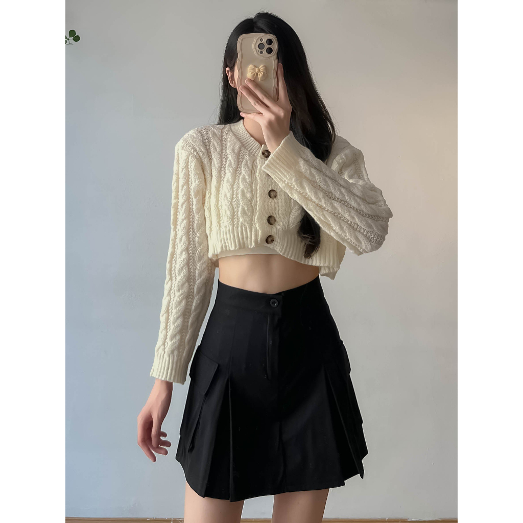 Áo len cổ tròn nữ croptop - Retrostyle - Aokhoaclencroptop_P1K8