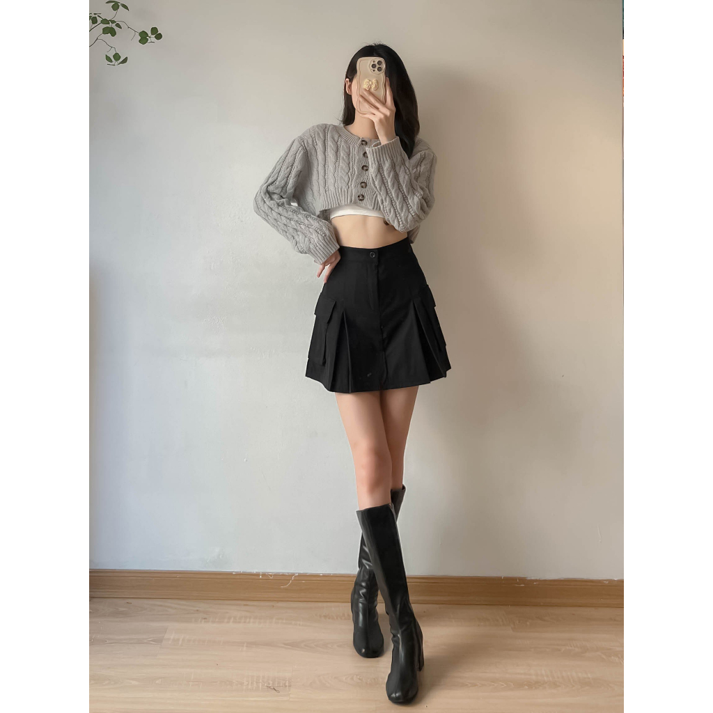 Áo len cổ tròn nữ croptop - Retrostyle - Aokhoaclencroptop_P1K8