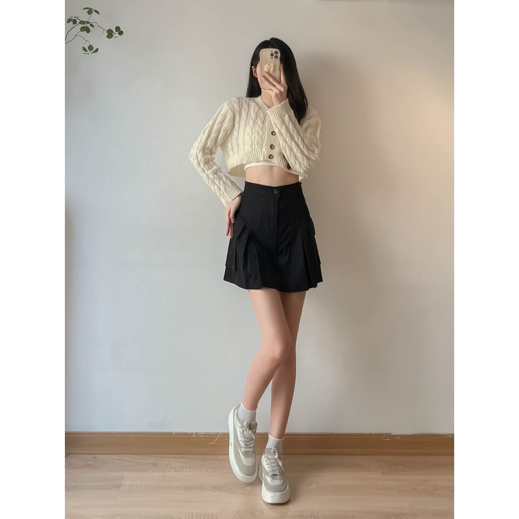 Áo len cổ tròn nữ croptop - Retrostyle - Aokhoaclencroptop_P1K8
