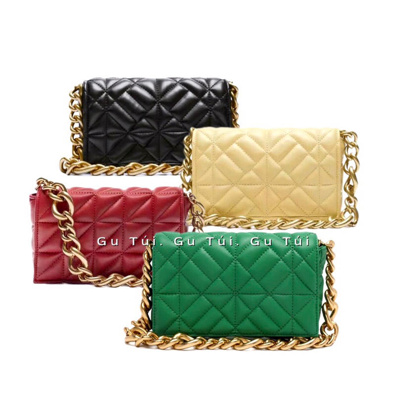 túi Xách Zara quai xích kẹp nách thời trang sang chảnh, da mềm size 25cm hàng đẹp