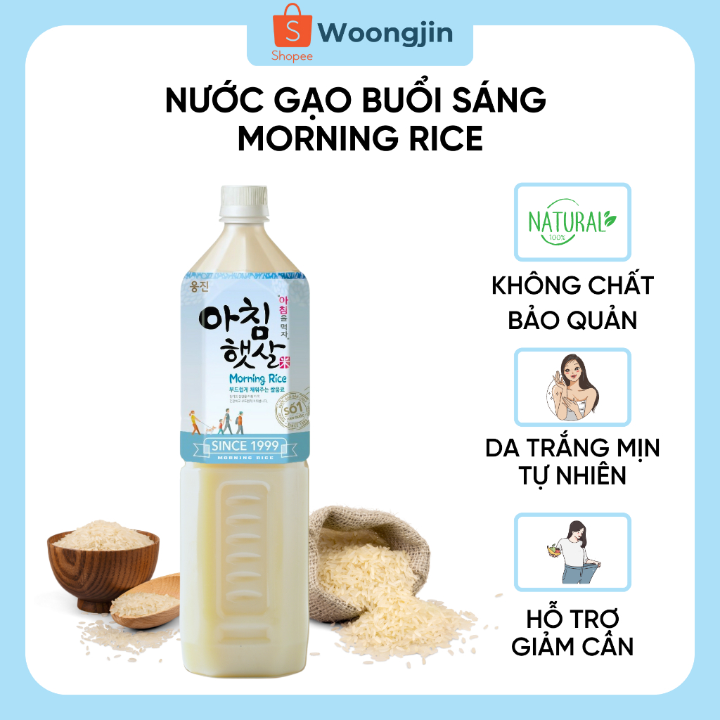 Nước Gạo Buổi Sáng Morning Rice - Woongjin chai 1.5L
