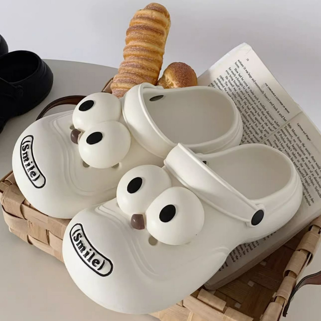 Dép bánh mì nữ chó mắt to, đế cao 4cm, thích hợp đi cặp đôi mẫu mới năm nay