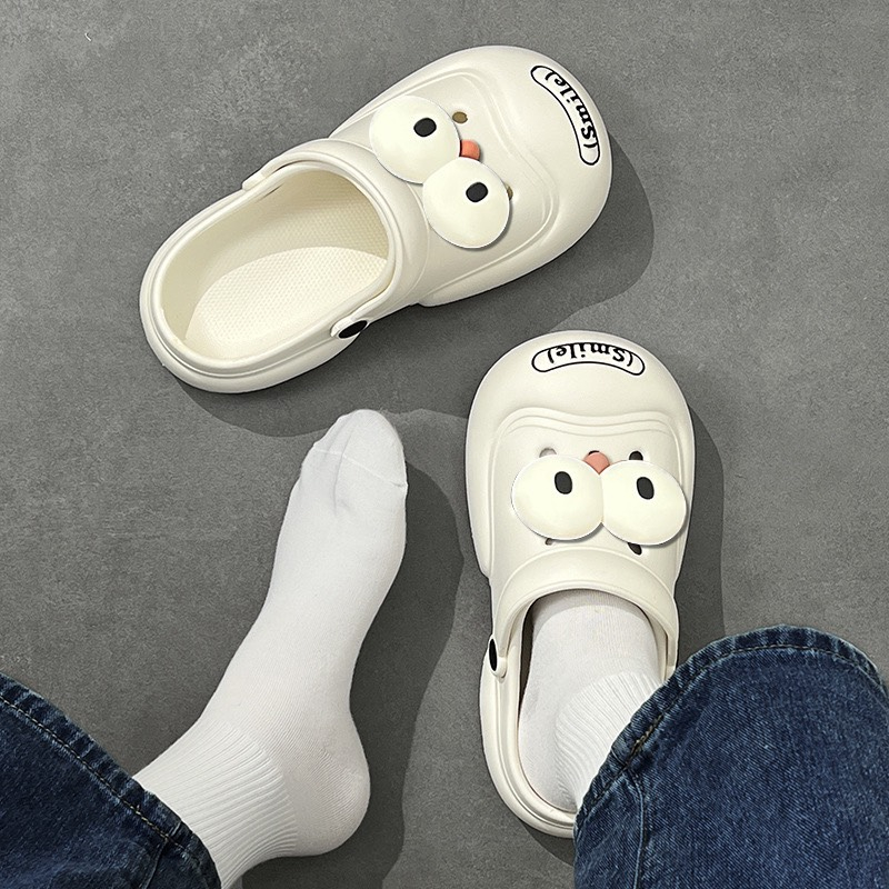 Dép bánh mì nữ chó mắt to, đế cao 4cm, thích hợp đi cặp đôi mẫu mới năm nay