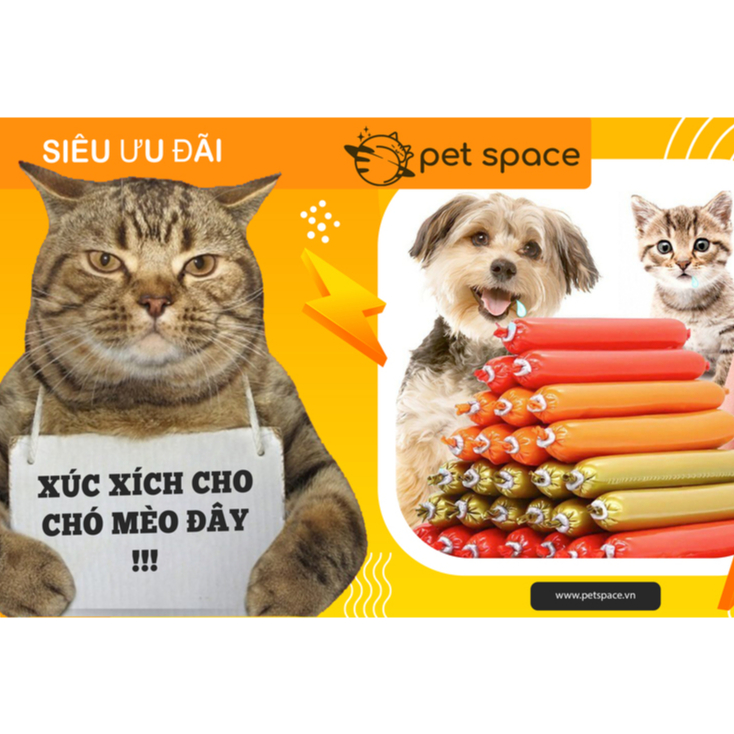 Xúc xích cho chó mèo thanh lẻ 15g vị Gà,Vịt,Bò,Cá,Phô Mai