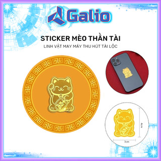 Miếng dán mèo thần tài mạ vàng 24k hút may mắn tài lộc cho người sử dụng dán ốp điện thoại