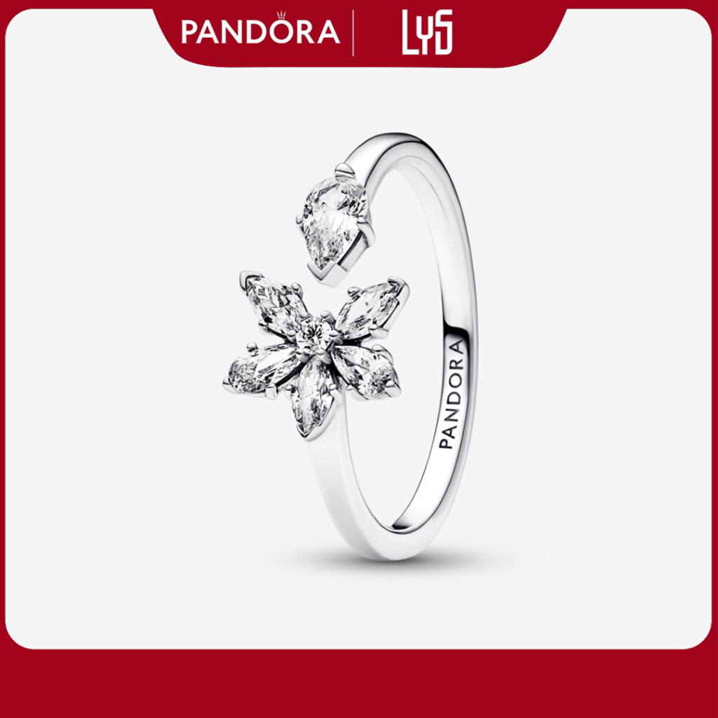 Nhẫn Bạc Nữ S925 Pandora Women's Sparkling Herbarium Cluster Open Fullbox 8121SV