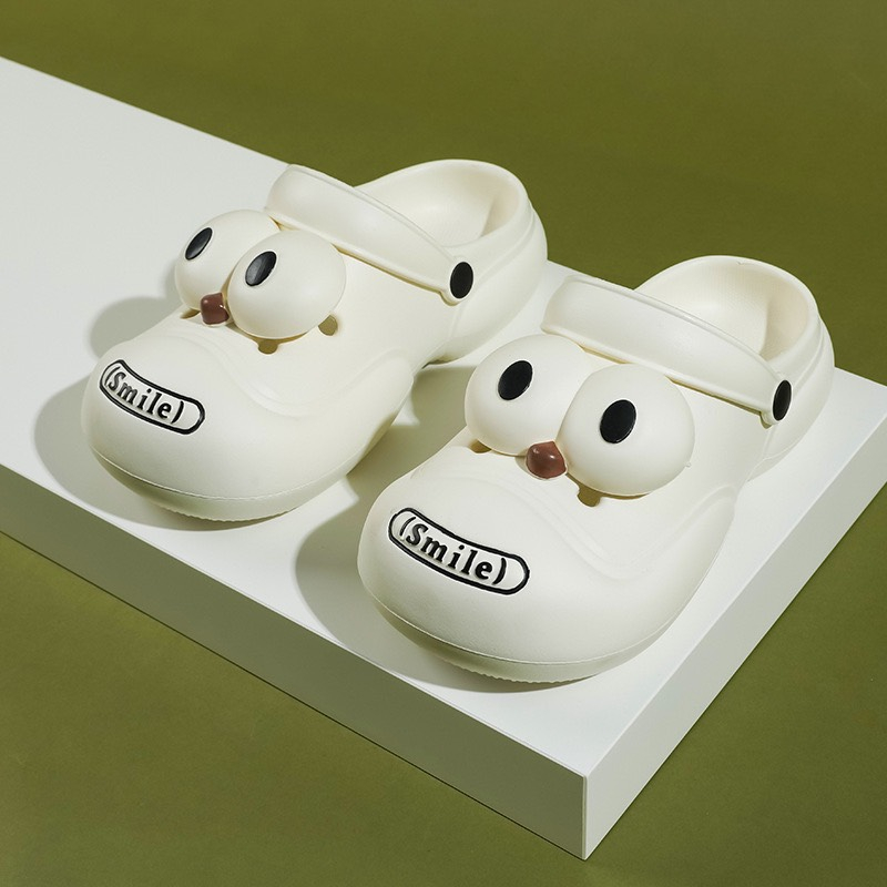 Dép bánh mì nữ chó mắt to, đế cao 4cm, thích hợp đi cặp đôi mẫu mới năm nay