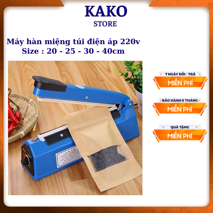 Máy hàn miệng túi nilon  mini cầm tay bảo quản thực phẩm, bọc sản phẩm bán hàng, cắt màng co, Kako Store