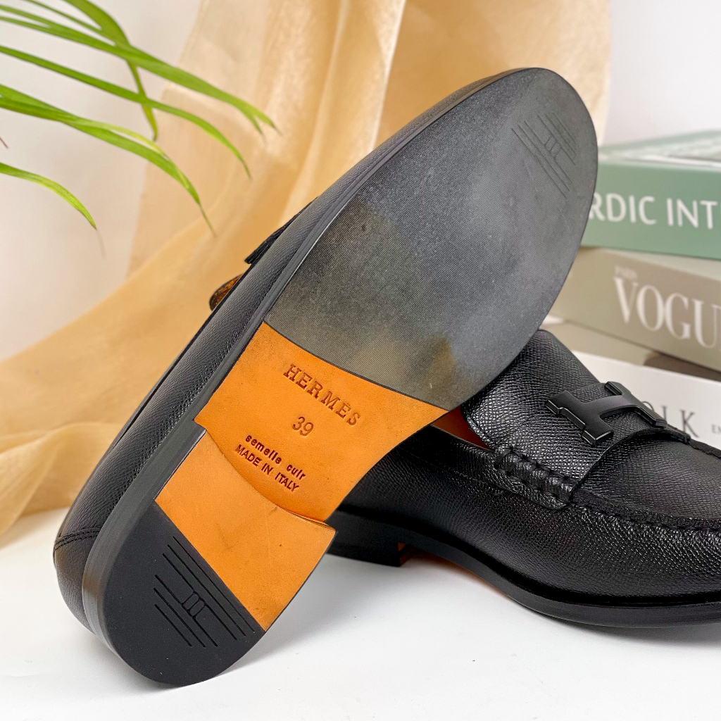 Giày da Loafer nam Hermes LF35 Da bò cao cấp