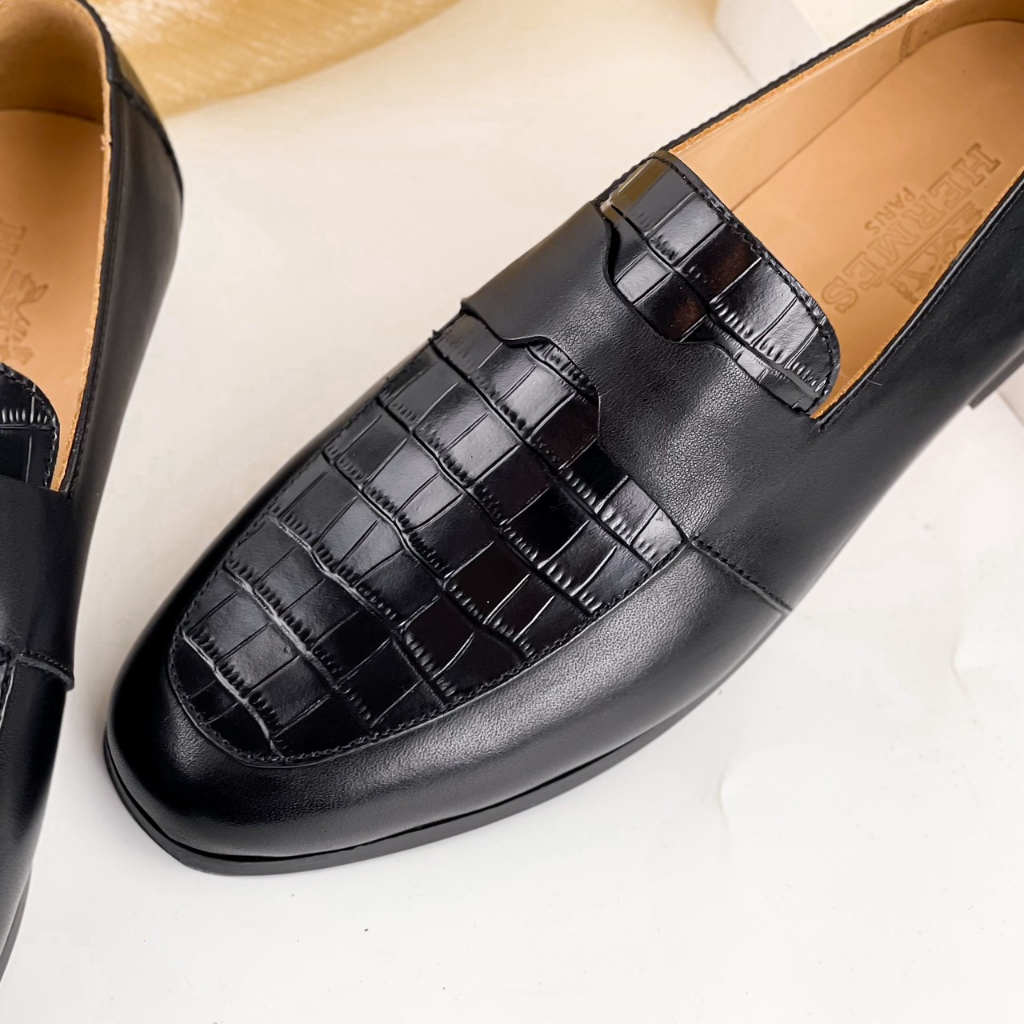 Giày da Loafer nam Hermes LF32 Da bò cao cấp