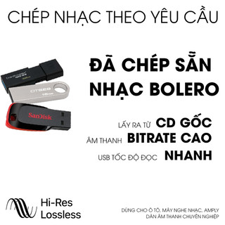 USB chép nhạc theo yêu cầu, nhạc chất lượng cao, lấy ra từ CD gốc, đã chép sẵn nhạc Bolero, nhạc vàng, trữ tình hải ngoạ