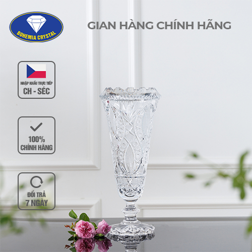 Bình Hoa PHA LÊ TIỆP BOHEMIA Lọ Hoa Dùng Trang Trí Phòng, Bình Cắm Hoa Và Làm Quà Tặng Cao 40cm