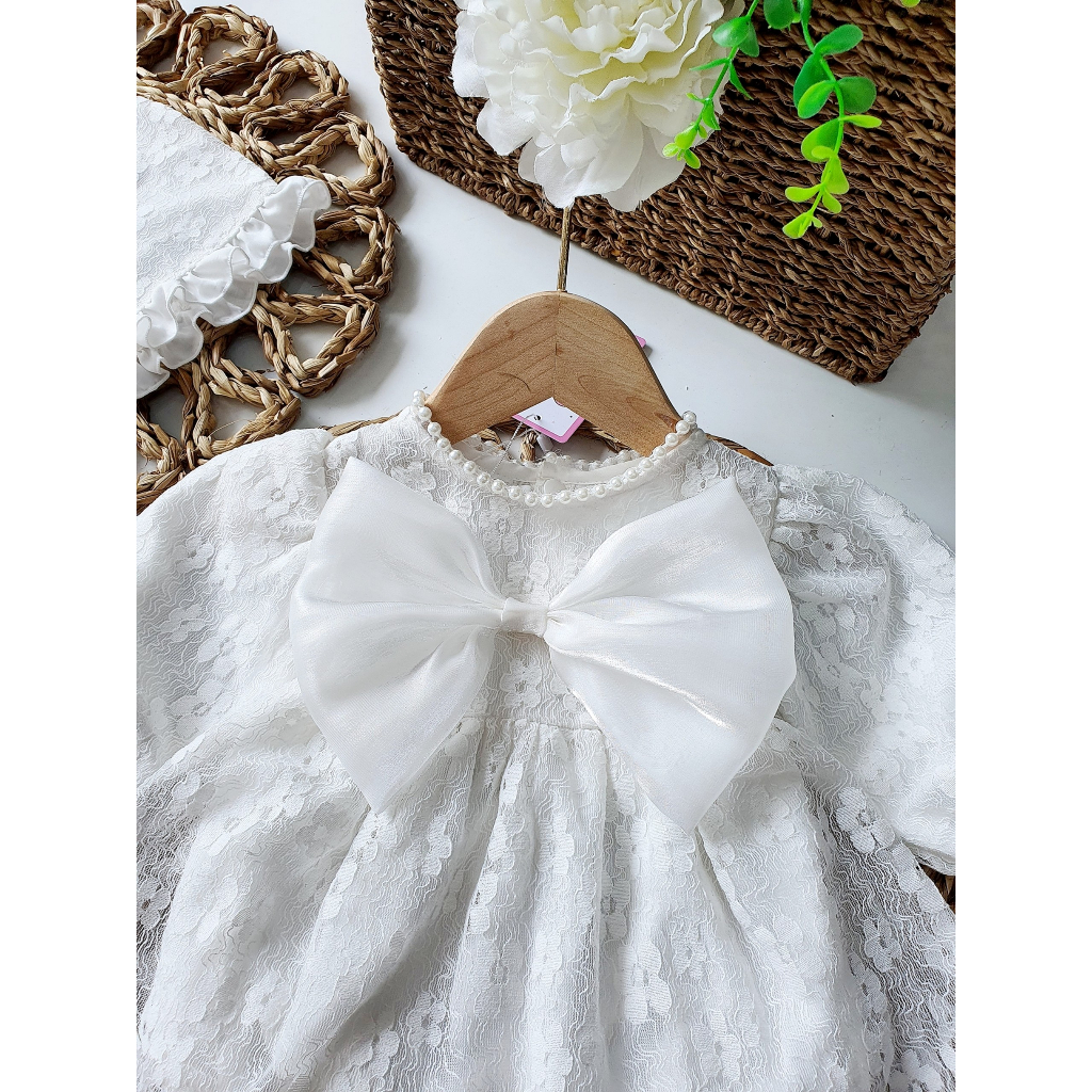 Váy Body Ren Trắng Cho Bé Gái  Từ 0-13kg, Dịp Dự Tiệc, Đầy Tháng,Thôi Nôi - Hàng Thiết Kế