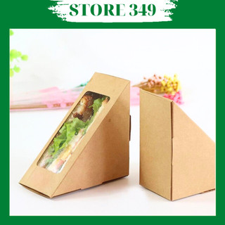 50 hộp giấy kraft đựng bánh sandwich