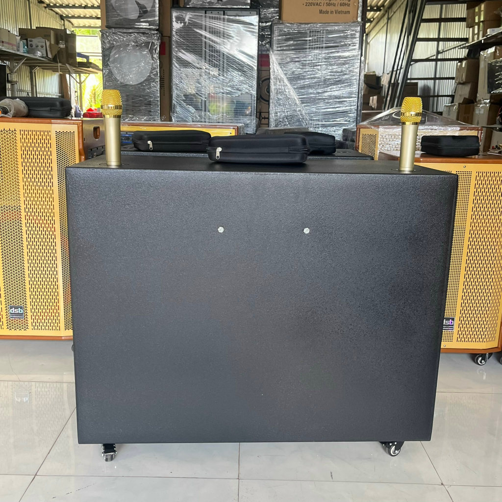Loa Kéo Di Động, Loa Karaoke Di Động Bass Đôi 4 Tấc Công Suất Lớn Kèm 2 Miro