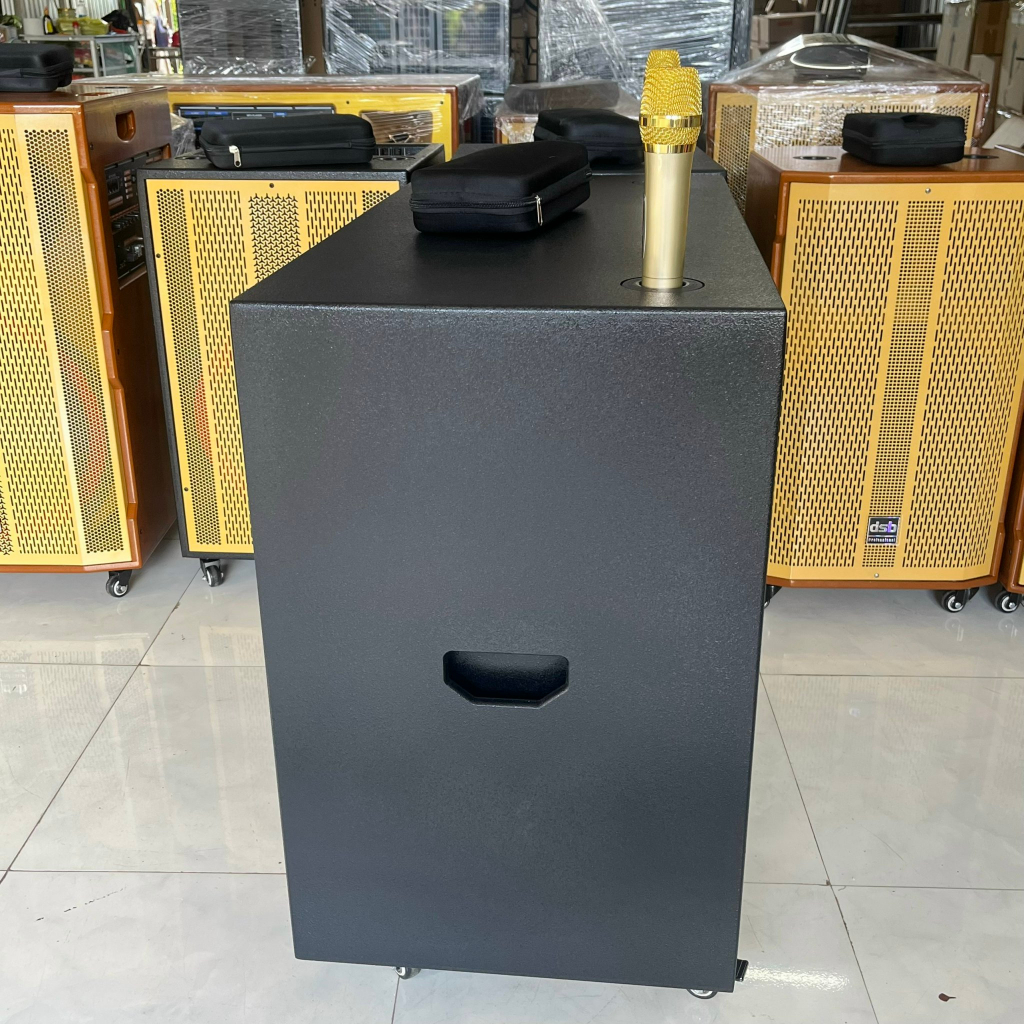 Loa Kéo Di Động, Loa Karaoke Di Động Bass Đôi 4 Tấc Công Suất Lớn Kèm 2 Miro