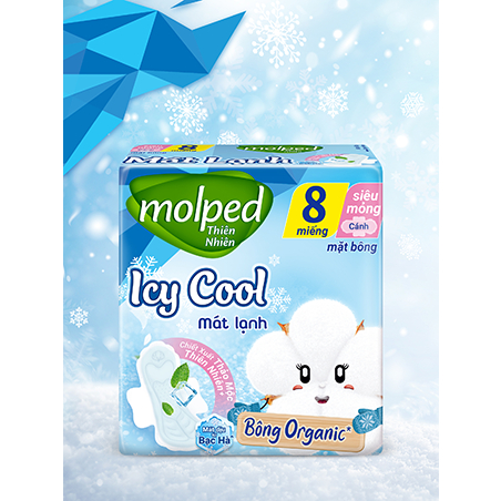 Băng vệ sinh Molped thiên nhiên bông organic tự nhiên ngày 23cm , đêm 29cm , đêm 35cm