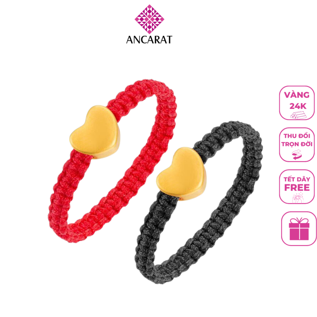 ANCARAT - Lắc tay nữ  Trái Tim Nhỏ vàng 24k Hàng Có Sẵn