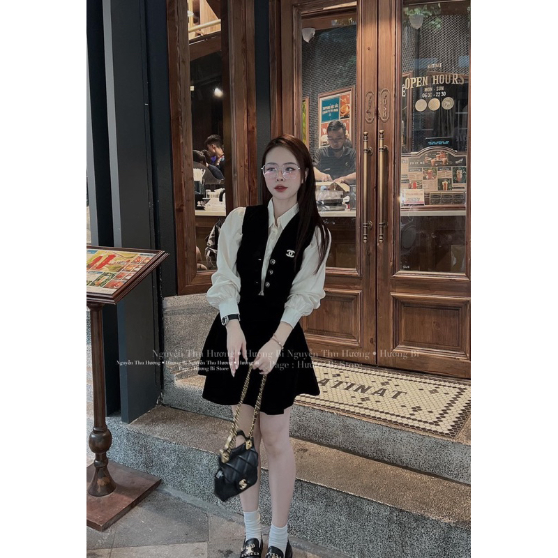 Sét 3 món nhung gile mix sơ mi lụa tằm về cực đẹp Chất nhung 2 da cực đẹp Lên chuẩn form Tag đá cài nổi