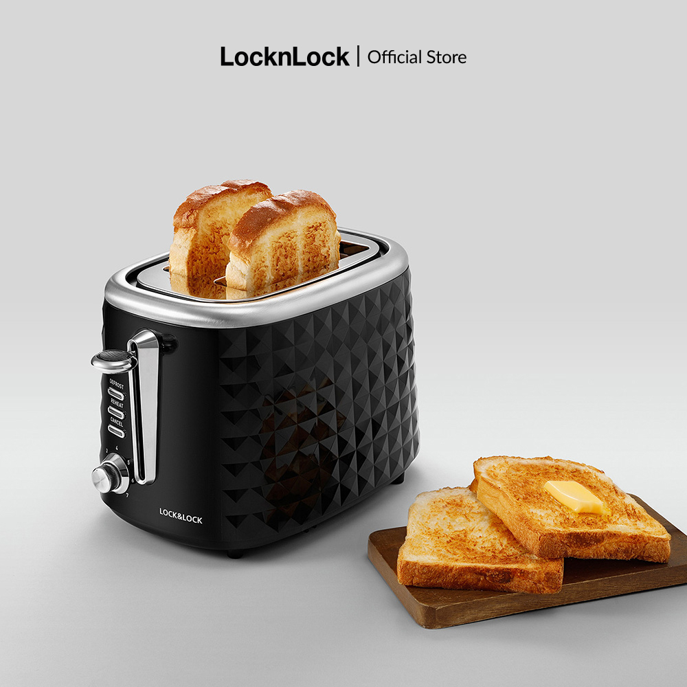 [Mã ELBSJBP03 giảm 12% đơn 500K] Máy nướng bánh mì Lock&Lock Toaster màu đen EJB222BLK