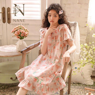 Váy tiểu thư NANE cotton đũi xước mát mịn siêu xinh (mới)(có size cho bầu lớn)