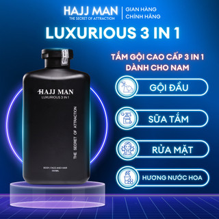 Sữa tắm gội nam hương nước hoa HAJJ MAN Luxurious 3 in 1 350ml hương nước hoa cao cấp.