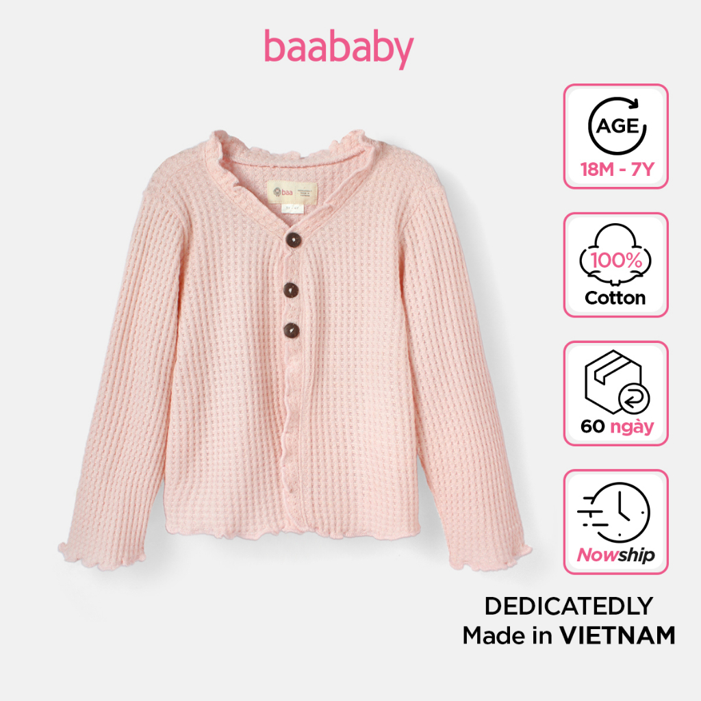 Áo khoác cardigan bé gái, áo khoác len cho bé từ 1 tuổi - 7 tuổi Baa Baby - GT-AK14D-01