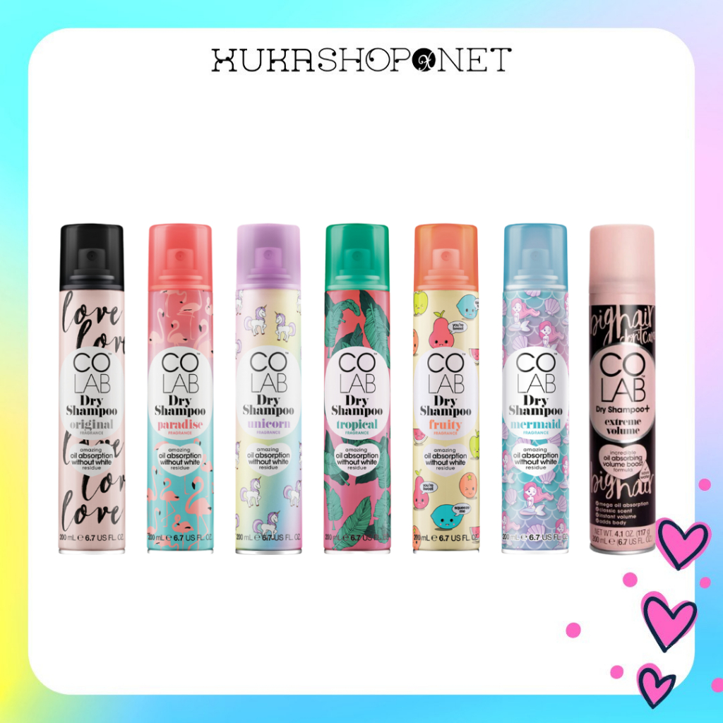 Dầu Gội Khô Colab Dry Shampoo giúp làm sạch tóc, tóc bồng bềnh nhanh chống, tiện lợi 200ml