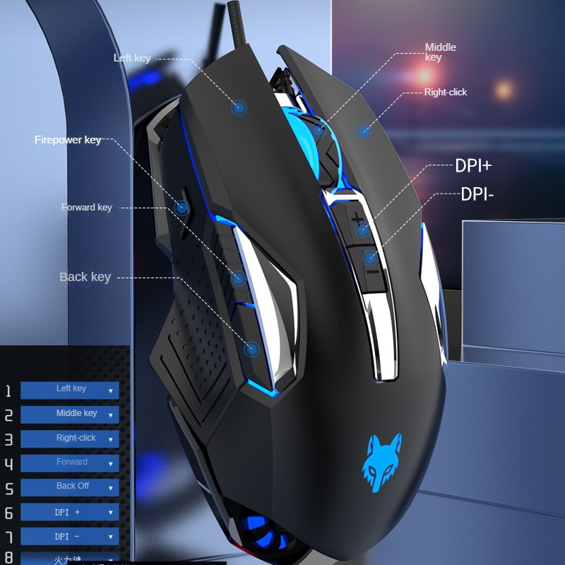Chuột LED RGB 6400 DPI Gaming Mouse X200