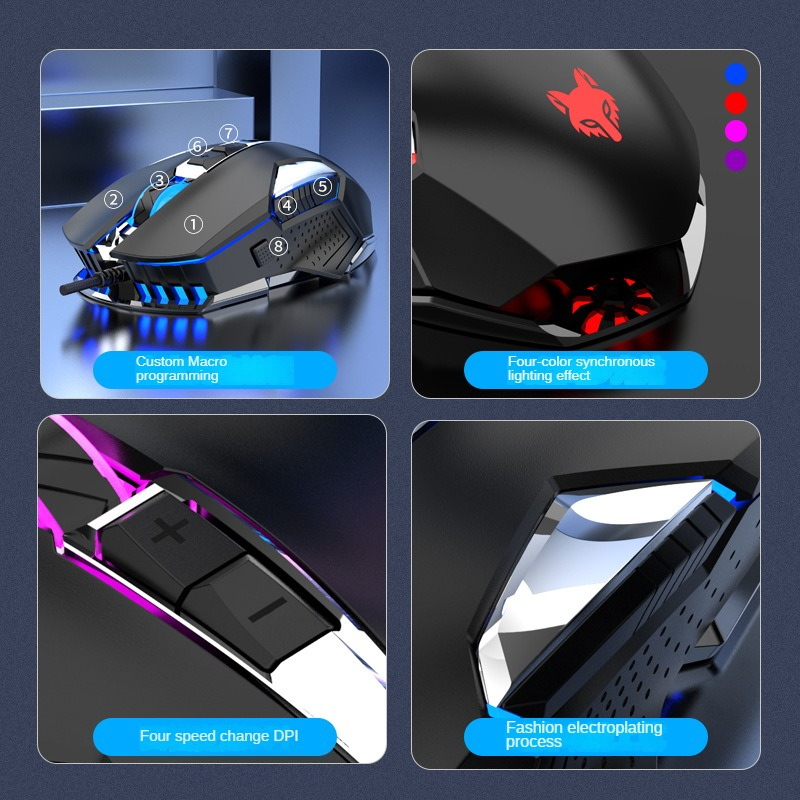 Chuột LED RGB 6400 DPI Gaming Mouse X200