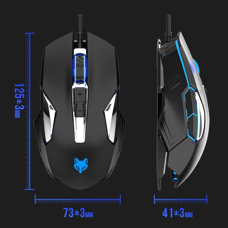 Chuột LED RGB 6400 DPI Gaming Mouse X200