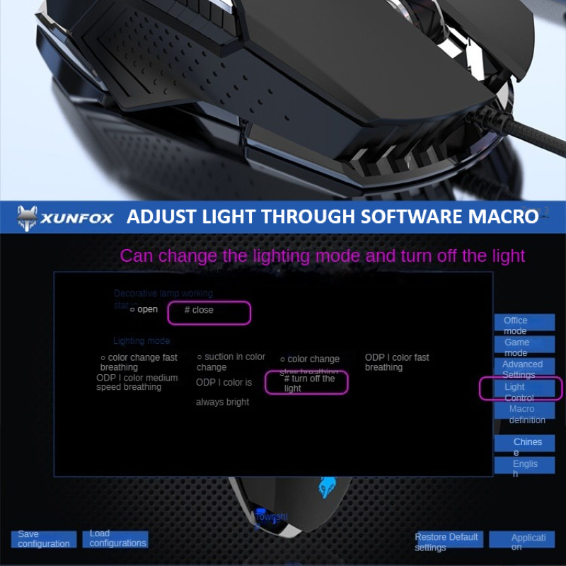 Chuột LED RGB 6400 DPI Gaming Mouse X200