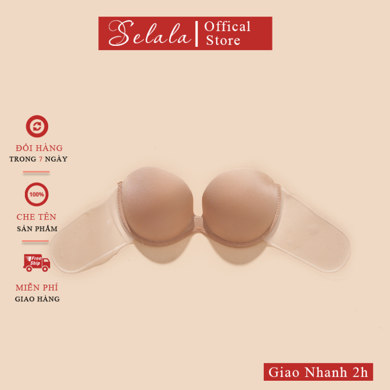 Áo Cúp Dán Selala Hở Lưng Chống Tụt Có Gọng Nâng Đẩy 2cm Tái Sử Dụng Nhiều Lần AC19