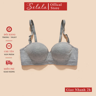Áo Cúp Selala Cotton Thoáng Mát Đệm Vừa Nâng Đẩy 2cm Có Gọng Mềm AG17