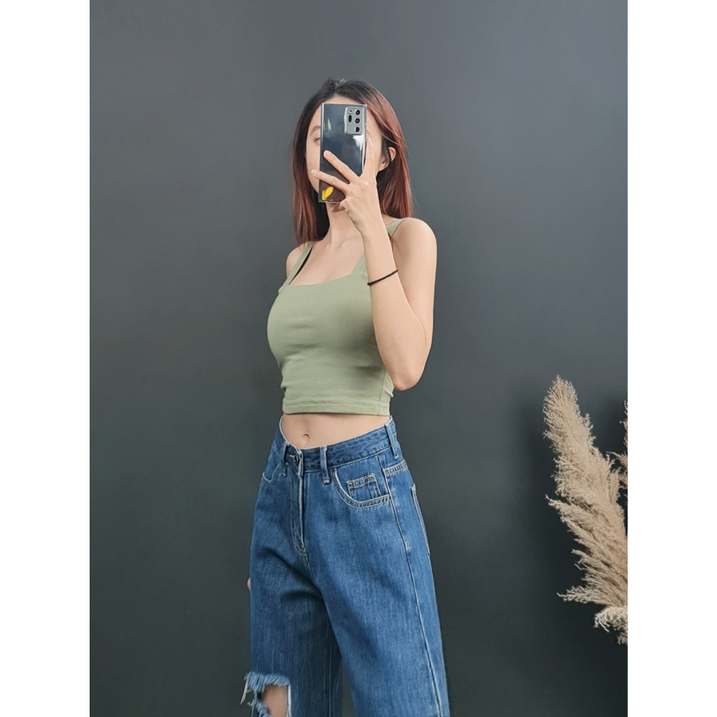 C2166 - 	Áo thun 2 dây bản lớn trơn
