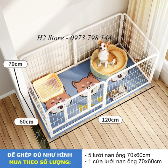 Bán theo tấm - Lưới nan ống siêu chắc chắn cho chó vừa kích thước 60*70cm - H2 Store.