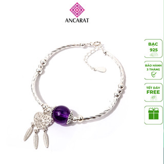 Vòng tay đá thạch anh tím phối dreamcatcher 1 hạt - Ancarat Hàng Có Sẵn
