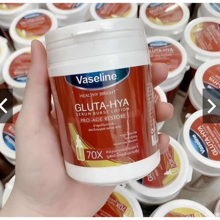 Kem kích trắng body vaseline glu 70x hũ 200g