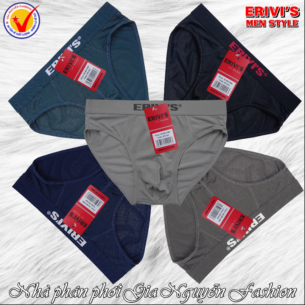 1 chiếc quần xịp nam Erivis 024, chất Cotton lạnh thông hơi co giãn 4 chiều, Hàng Việt cao cấp