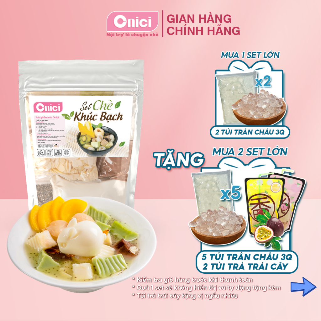 SET CHÈ KHÚC BẠCH NẤU 20 CHÉN BẾP CỦA MẸ ONICI