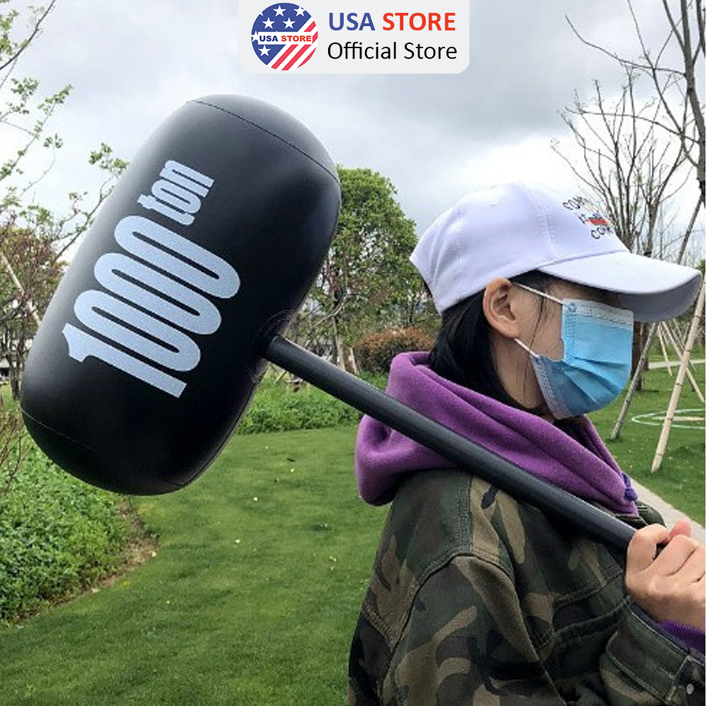 Búa 1000 Tấn - Đồ Chơi Búa 1000 Ton Cao Su Bơm Hơi Vui Nhộn Màu Đen