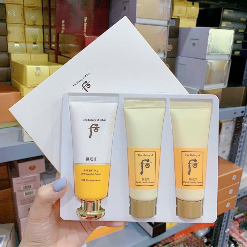 [Hàng Chính Hãng] Set kem chống nắng dưỡng ẩm và chống nhăn Whoo Moisture Sun Cream - Hàn Quốc