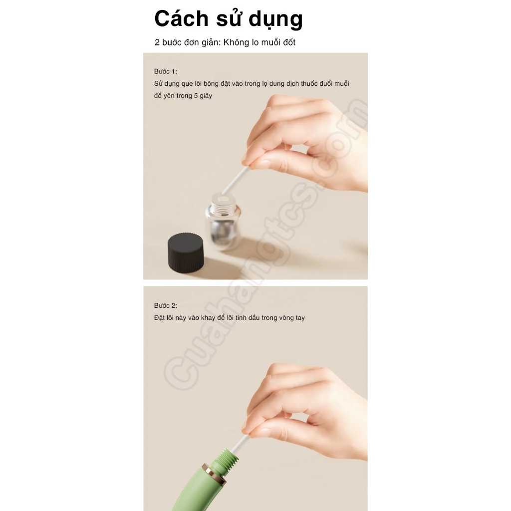 Vòng tay Qualitell đuổi muỗi thành phần tự nhiên an toàn sức khỏe